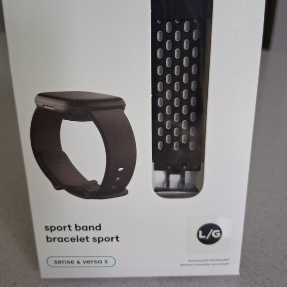 Fitbit Black Sport Band Bracelet Sport Size L - Picture 2 of 8